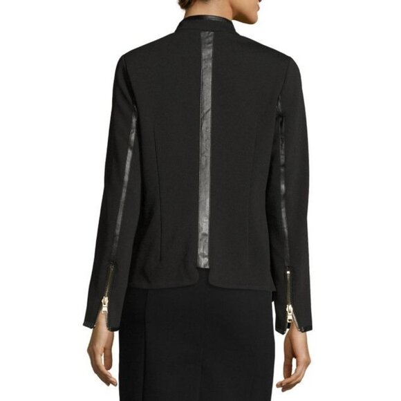 2/$30 Raison D'etre Gold Zipper Moto Blazer Cargo Jacket Black Small #A0487 TRB3 - Picture 4 of 8